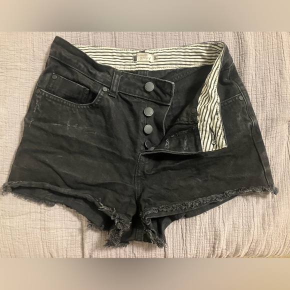 Roxy Suns Shadow Black High Waisted Shorts size 25 - Picture 5 of 6